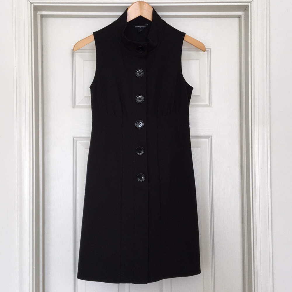 Banana Republic Button Up Black Dress Size 0